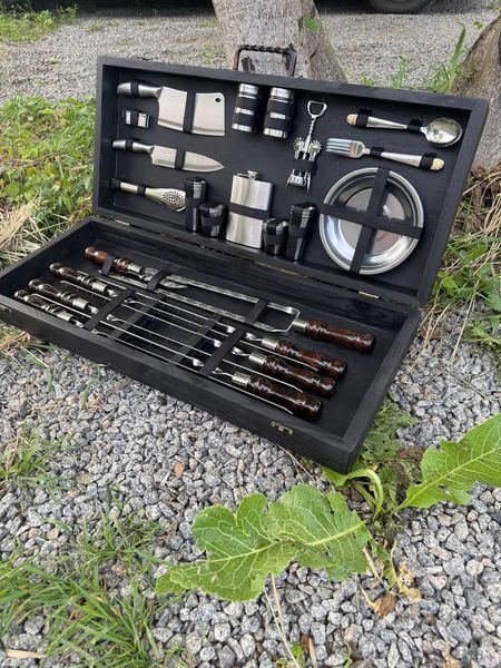 Набір шампурів у дерев'яному кейсі "МАСТЕР" мастер фото